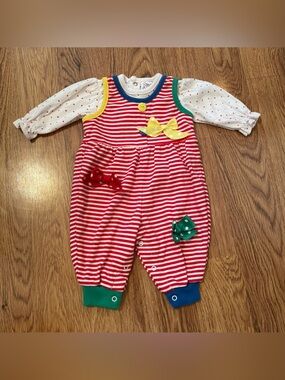 Vintage 90s Small Steps Primary Color Romper